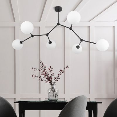 TK Lighting Fairy lampa podsufitowa 6x6W czarna/biała 4856