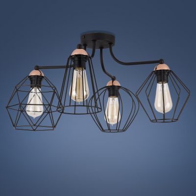 TK Lighting Galaxy lampa podsufitowa 4x15W czarna/miedziana 1645