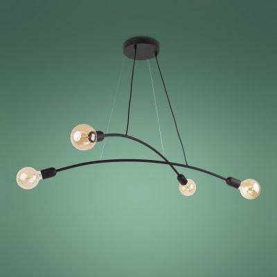 TK Lighting Helix lampa wisząca 4x15W czarna 2724