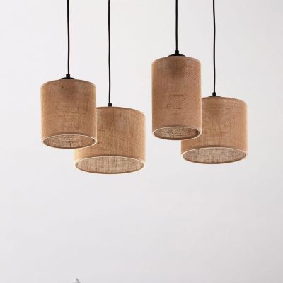 TK Lighting Juta lampa wisząca 4x15W brązowa 6585