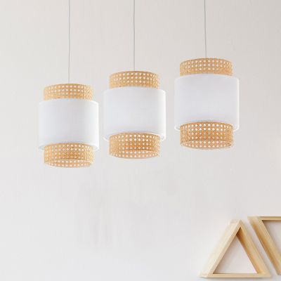 TK Lighting Boho White lampa wisząca 3x15W czarny/beżowy 6531