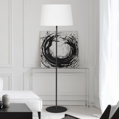 TK Lighting Maja lampa stojąca 1x15W czarna/biała 5547