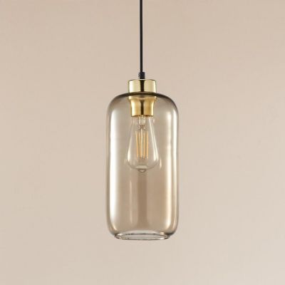 TK Lighting Marco lampa wisząca 1x15W czarna/brązowa 3314