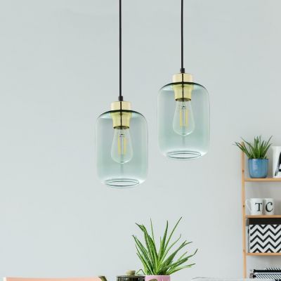 TK Lighting Marco lampa wisząca 1x15W czarna/zielona 6696