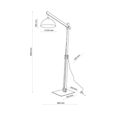 TK Lighting Oslo lampa stojąca 1x15W brązowy 6319