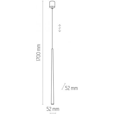 TK Lighting Piano lampa wisząca 1x6 W czarna 6419