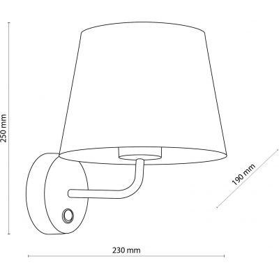 TK Lighting Maja kinkiet 1x15W czarny/biały 6448