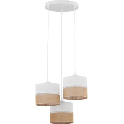 TK Lighting Linobianco lampa wisząca 3x15W biały/brązowy 6575