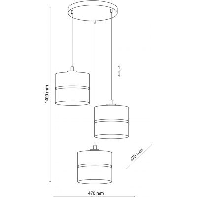 TK Lighting Linobianco lampa wisząca 3x15W biały/brązowy 6575