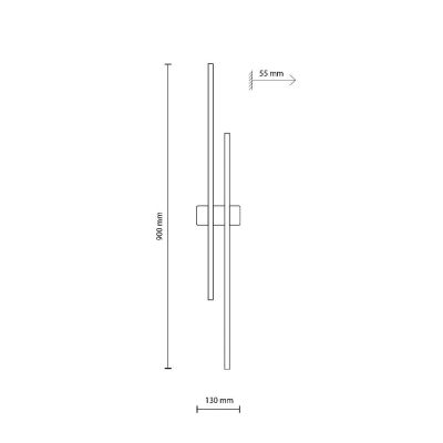 TK Lighting Flash kinkiet 2x30 W czarny 6626