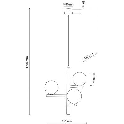 TK Lighting Estera Wood lampa wisząca 3x6W jasne drewno/białe szkło 6799