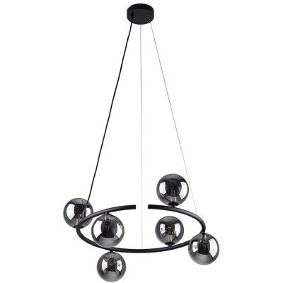 TK Lighting Anabelle lampa wisząca 6x6 W czarna 6843