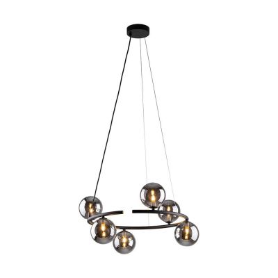 TK Lighting Anabelle lampa wisząca 6x6 W czarna 6843