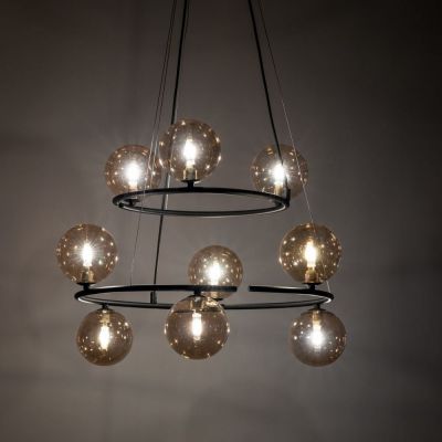 TK Lighting Anabelle lampa wisząca 9x6 W czarna 6845