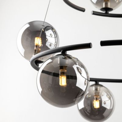 TK Lighting Anabelle lampa wisząca 9x6 W czarna 6845