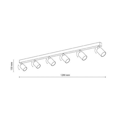 TK Lighting Top lampa podsufitowa 6x10 W biała 6878