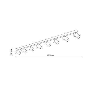 TK Lighting Top lampa podsufitowa 8x10 W biała 6879