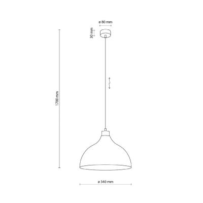 TK Lighting Cap lampa wisząca 1x15 W czerwona 6927