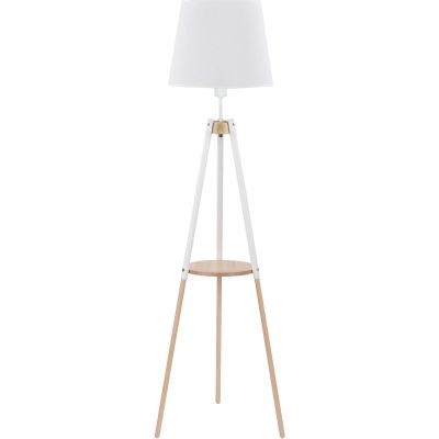 TK Lighting Vaio White lampa stojąca 1x15W biały/drewno 698