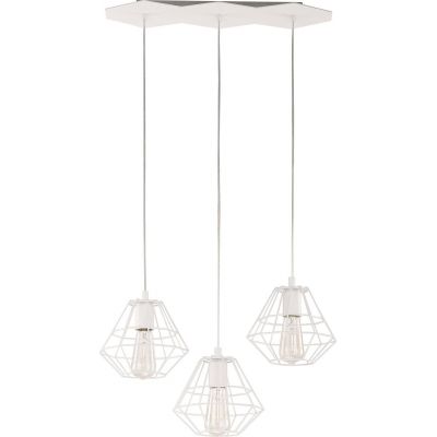 TK Lighting Diamond White lampa wisząca 3x60W biała 848