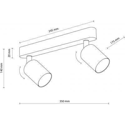 TK Lighting Livia lampa podsufitowa 2x10 W niebieska 10237