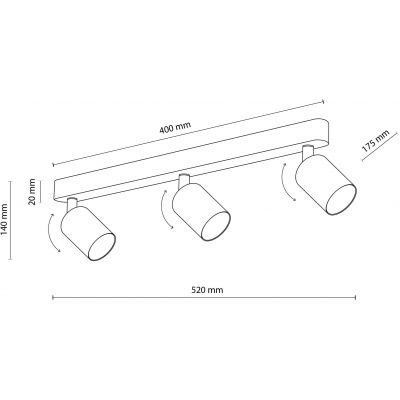 TK Lighting Livia lampa podsufitowa 3x10 W beżowa 10240