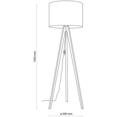 TK Lighting Grand lampa stojąca 1x15 W orzech/juta 16017