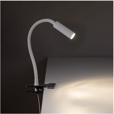 TK Lighting Lagos lampa biurkowa 1x6 W biała-chrom 16024