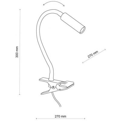 TK Lighting Lagos lampa biurkowa 1x6 W czarna-chrom 16025