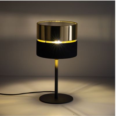 TK Lighting Hilton lampa stołowa 1x15 W czarna-złota 16051