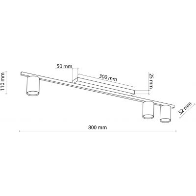 TK Lighting Logan lampa podsufitowa 3x10 W czarna 4565