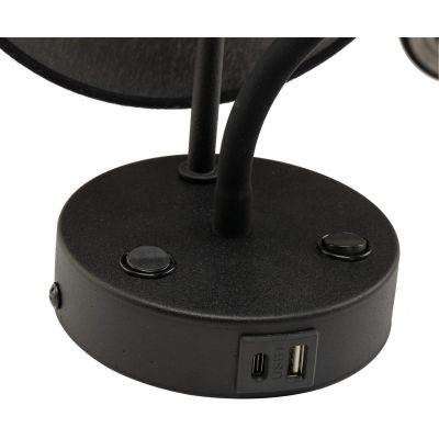 TK Lighting Maja kinkiet 1x15 W / 1x8 W czarny 10203