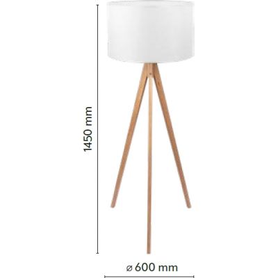 TK Lighting Treviso lampa stojąca 1x15W drewno/czarny 5039