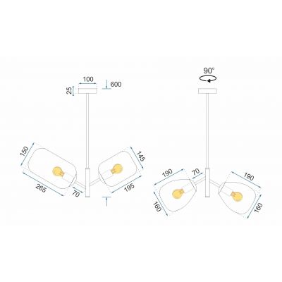TooLight lampa wisząca 4x40 W multikolor OSW-00565