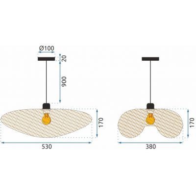 TooLight Boho lampa wisząca 1x60 W drewno OSW-05240