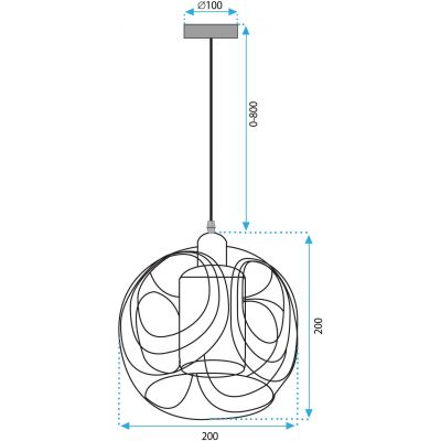 TooLight lampa wisząca 1x60 W czarna-złota OSW-40001