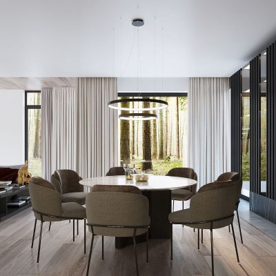 Thoro Lighting Rio lampa wisząca 2x80W LED czarna TH.212