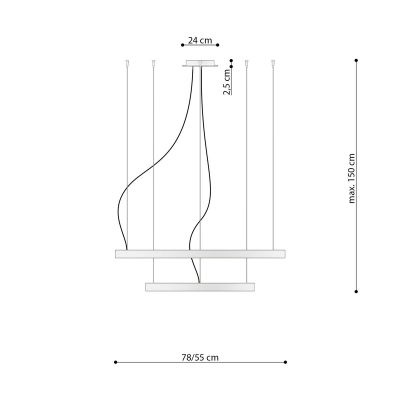 Thoro Lighting Rio lampa wisząca 80W LED złoty TH.214