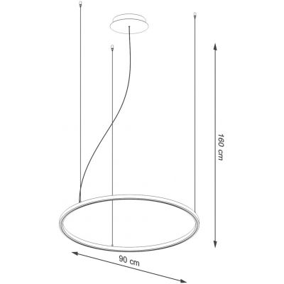 Thoro Lighting Risa lampa wisząca 1x57W LED czarny TH.275