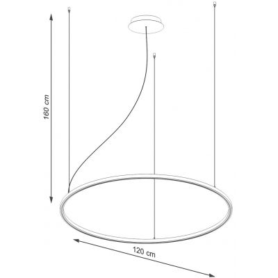 Thoro Lighting Risa lampa wisząca 1x76 W czarna TH.276