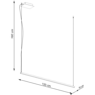 Thoro Lighting Strang lampa wisząca 1x76W LED czarny TH.278