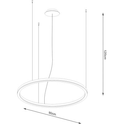 Thoro Lighting Oda lampa wisząca 1x48W LED czarny TH.282