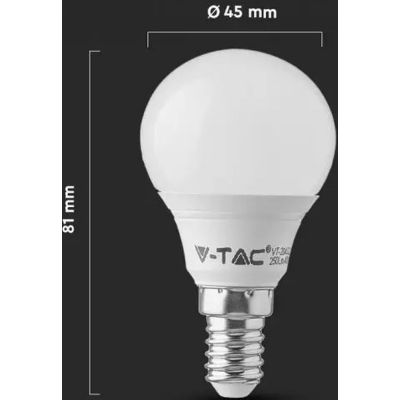 V-TAC żarówka LED 1x5,5W 6400 K E14 biała 170