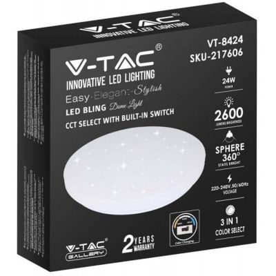 V-TAC plafon 1x24W biały 217606