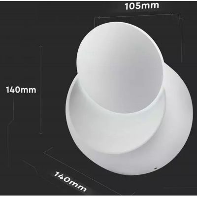 V-TAC kinkiet 1x5W LED biały 7086