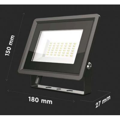 V-TAC F-Class naświetlacz 50W LED czarny 6749