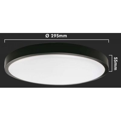 V-TAC plafon 1x24W LED czarny/biały 7637