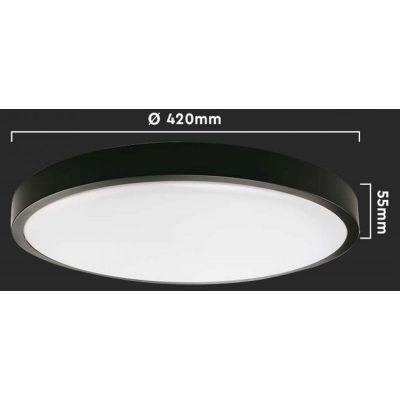 V-TAC plafon 1x30W LED biały/czarny 7641