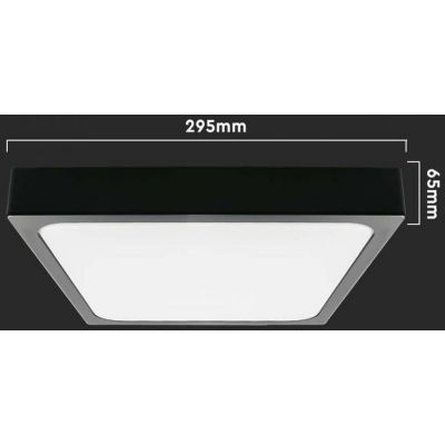 V-TAC plafon 1x24W LED biały/czarny 7645
