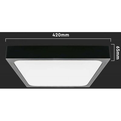 V-TAC plafon 1x30W LED czarny/biały 7649